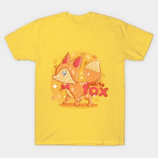 Cute fox wear a red ribbon kids T-Shirt